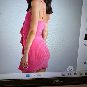 Windsor Dress, never worn, hot pink with a shimmery glitter size XS